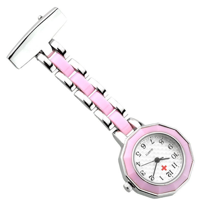 Silver Twist Metal Nurse Watch Brooch Pin Tunic Fob Nursing Nurses Pendant Pocket Watch Glow in Dark - Homeware Discounts