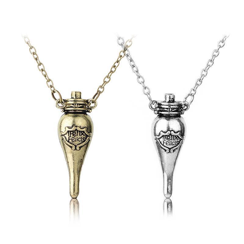 Harry Potter Magic Felix Felicis Potion Liquid Luck Vial Bottle Pendant Necklace - Homeware Discounts