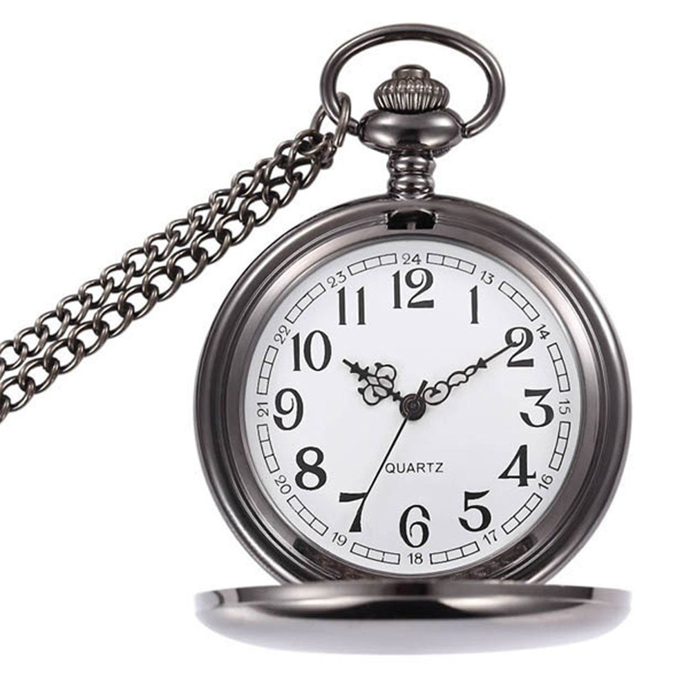 Vintage Pocket Watch Mechanical Pocket Watch Steampunk Smooth Roman Numerals Fob Watches - Homeware Discounts