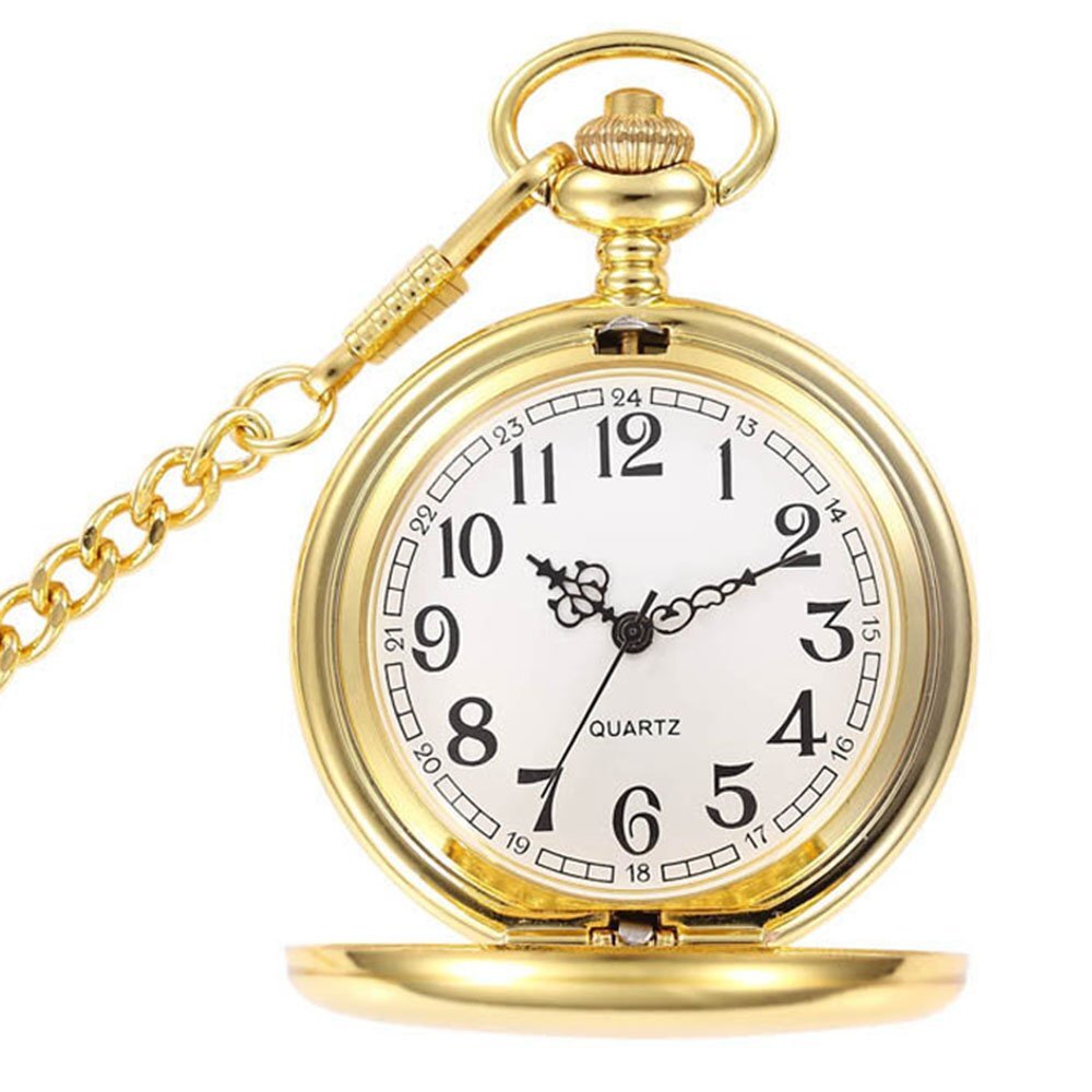 Vintage Pocket Watch Mechanical Pocket Watch Steampunk Smooth Roman Numerals Fob Watches - Homeware Discounts