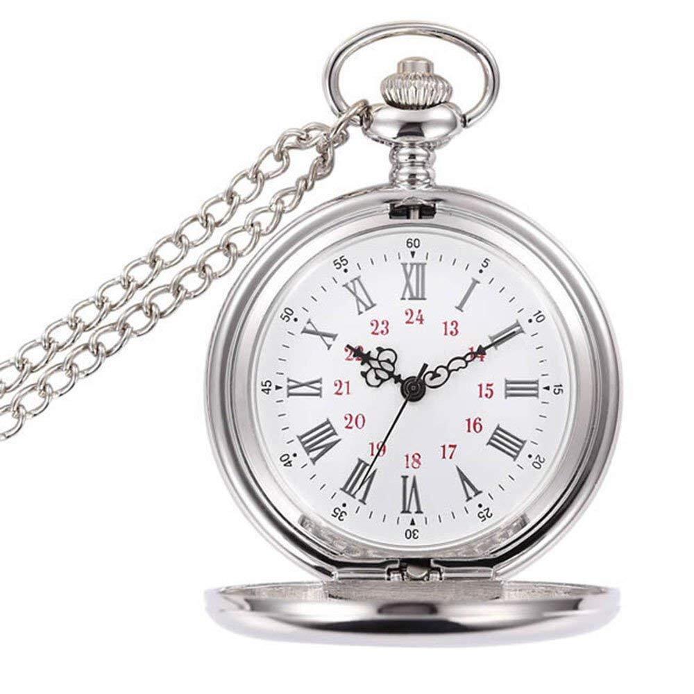 Vintage Pocket Watch Mechanical Pocket Watch Steampunk Smooth Roman Numerals Fob Watches - Homeware Discounts