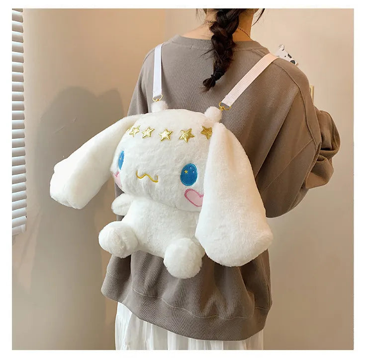 30cm Cinnamoroll Plush Backpack Kawaii Plush Messenger Bag Birthday Gift For Kids Girls
