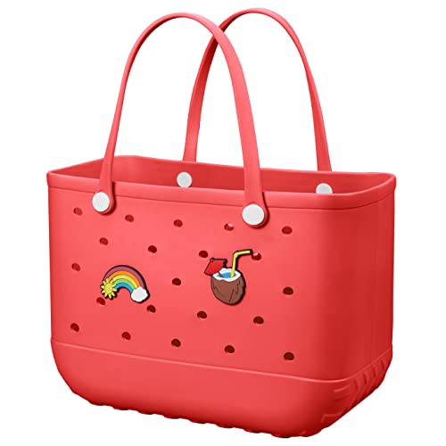 35cm Beach Bag Large Rubber Tote BagWaterproof Washable Open Women Croc Bag Hand Bag Beach Pool Yoga