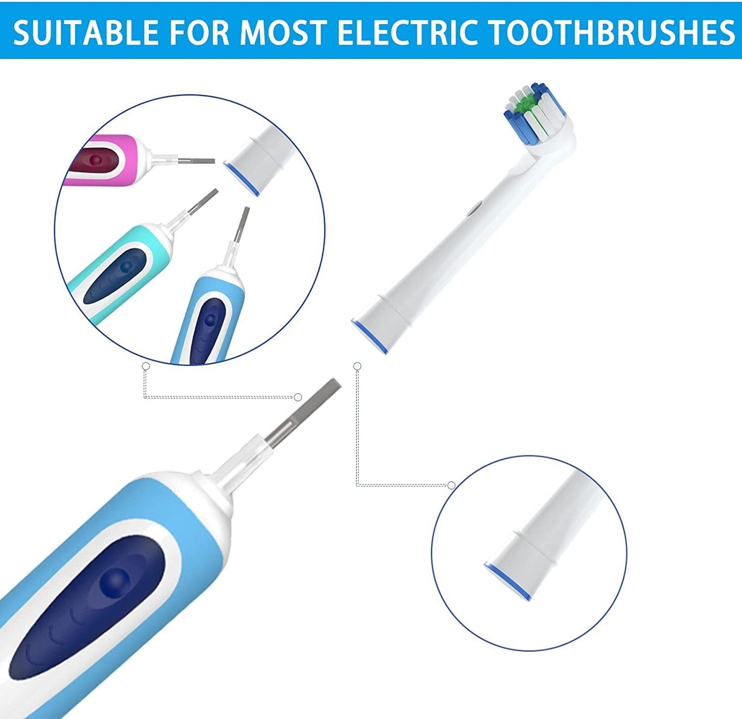 Replacement Toothbrush Heads 4 Pack for Oral B Electric Toothbrushes Precision Clean Oralb Braun Pro 1000 Sonic Clean Soft Sensitive Precision - Homeware Discounts