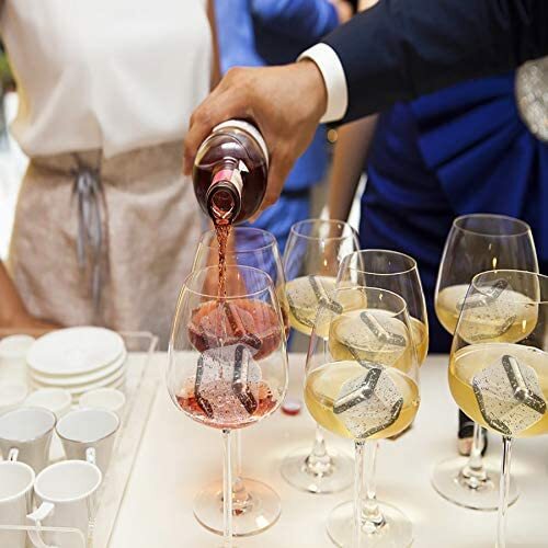 Stainless Steel Whiskey Stones x 8 Ice Cubes Tong Reusable Cooling Ice Cube Wine Drink Beer - Homeware Discounts