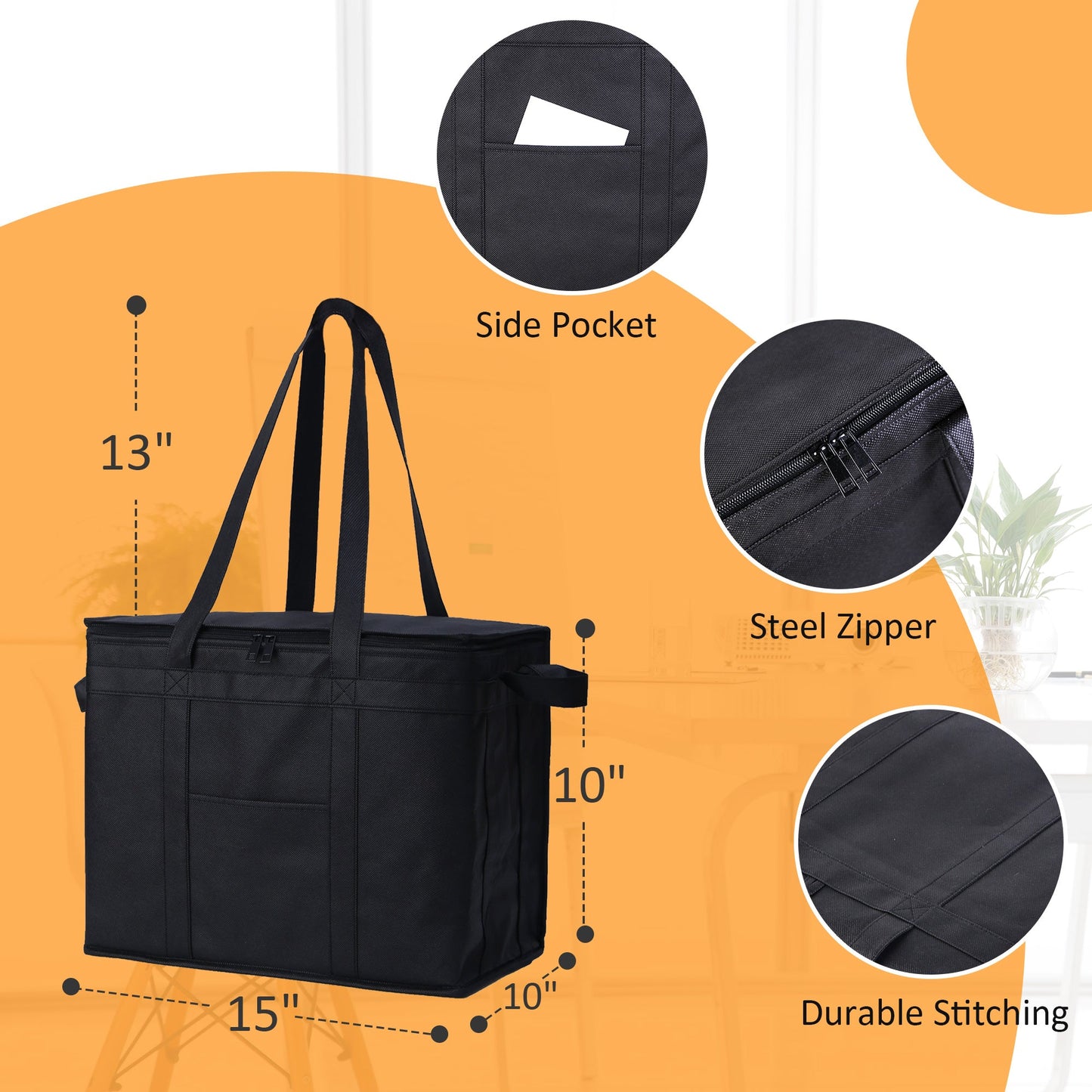 2 Piece Insulated Portable Lunch Cooler Bag Food bag Grocery Shopping - Homeware Discounts