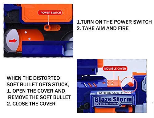 Blaze Storm Foam Bullet Blaster Manual Toy Gun Dual Gun Set 20 Safe Soft Foam Bullets - Homeware Discounts