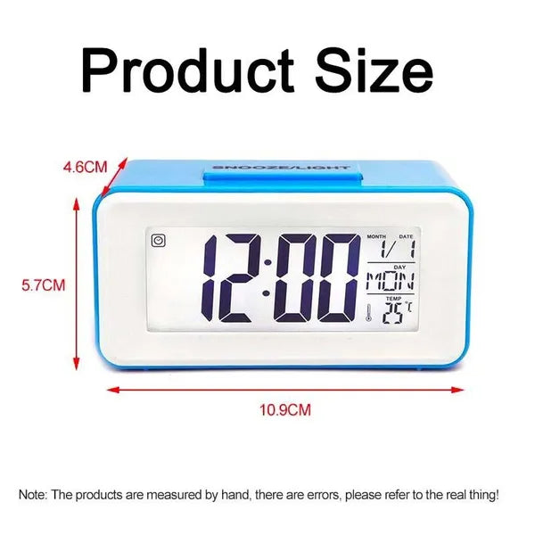 Digital LCD Backlight Display Clock With Calendar Temperature Alarm - Black