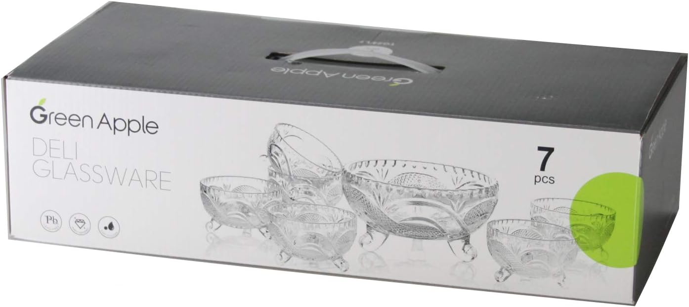 Crystal-Clear Deli Glassware Sugar Bowls/ Trifle / Dessert / Fruit Bowl & Serving Bowls Set of 7