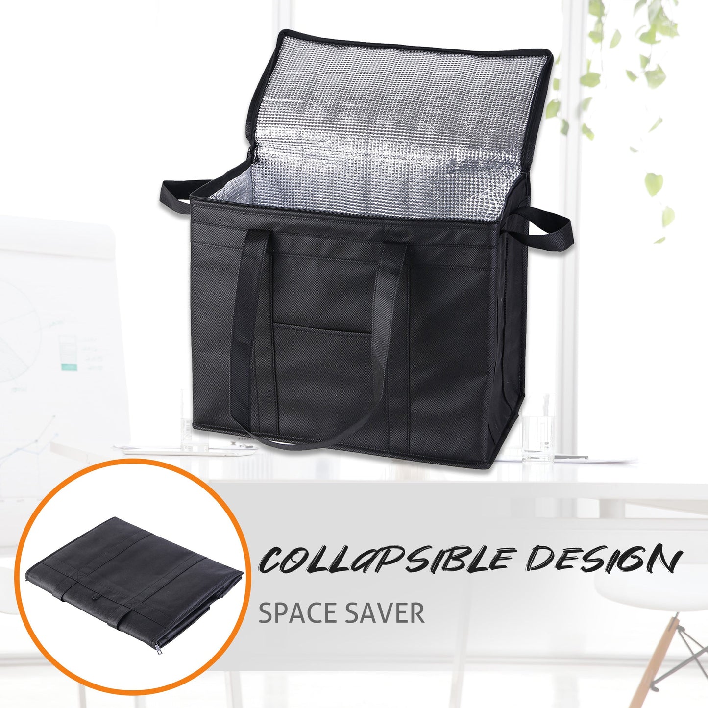 2 Piece Insulated Portable Lunch Cooler Bag Food bag Grocery Shopping - Homeware Discounts
