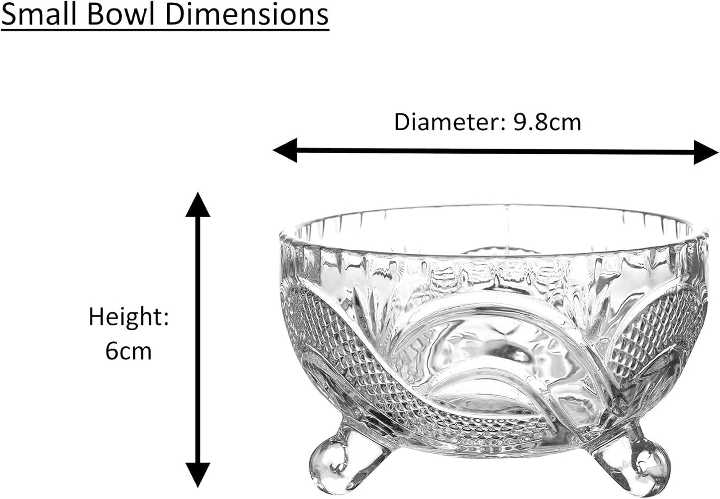 Crystal-Clear Deli Glassware Sugar Bowls/ Trifle / Dessert / Fruit Bowl & Serving Bowls Set of 7