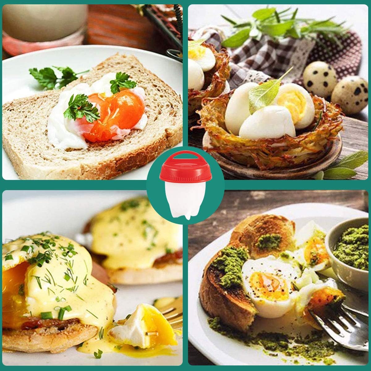 6PCS Food Silicon Egg Boiler Hard Boiled Egglettes Egg Cooker Kitchen Tool