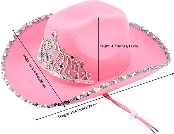 VELVET COWBOY HAT TIARA cowgirl western wear pageant hats rodeo - Homeware Discounts