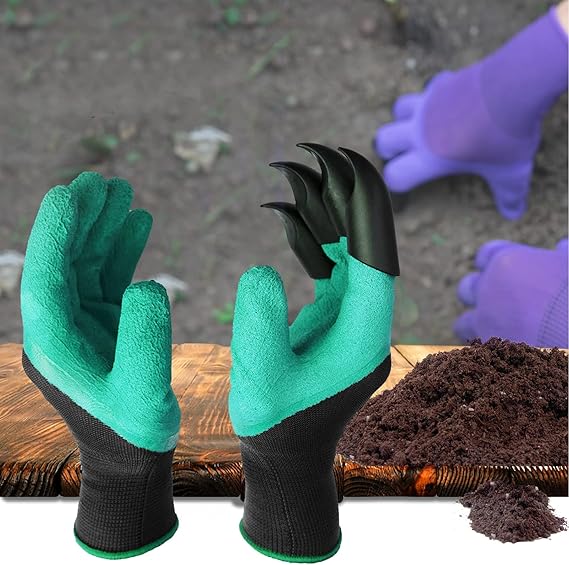 2 Pairs Garden Gloves with Claws for Digging Planting Gardening Glove - Homeware Discounts