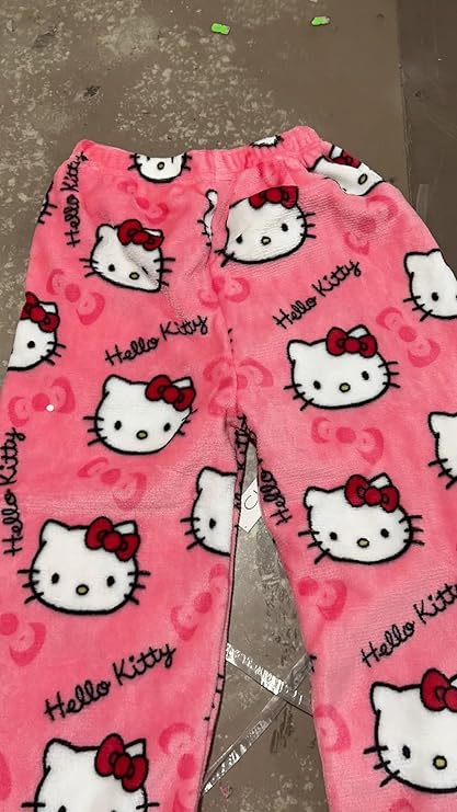 Hello Kitty Pajama Pants Women's Flannel winter Pajamas Bottoms Girls Soft Comfy Sleep Lounge Fuzzy Long Pant - Homeware Discounts