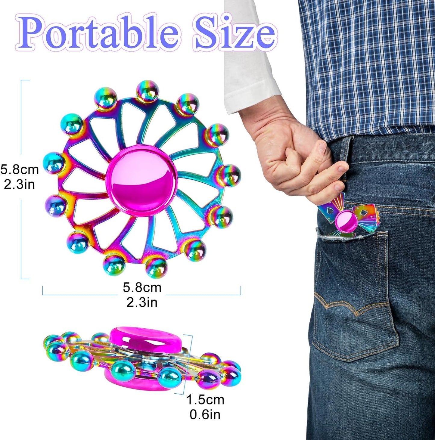 Atlantis Wheel 3D Metal EDC Neon Rainbow Fidget Hand Spinner toy