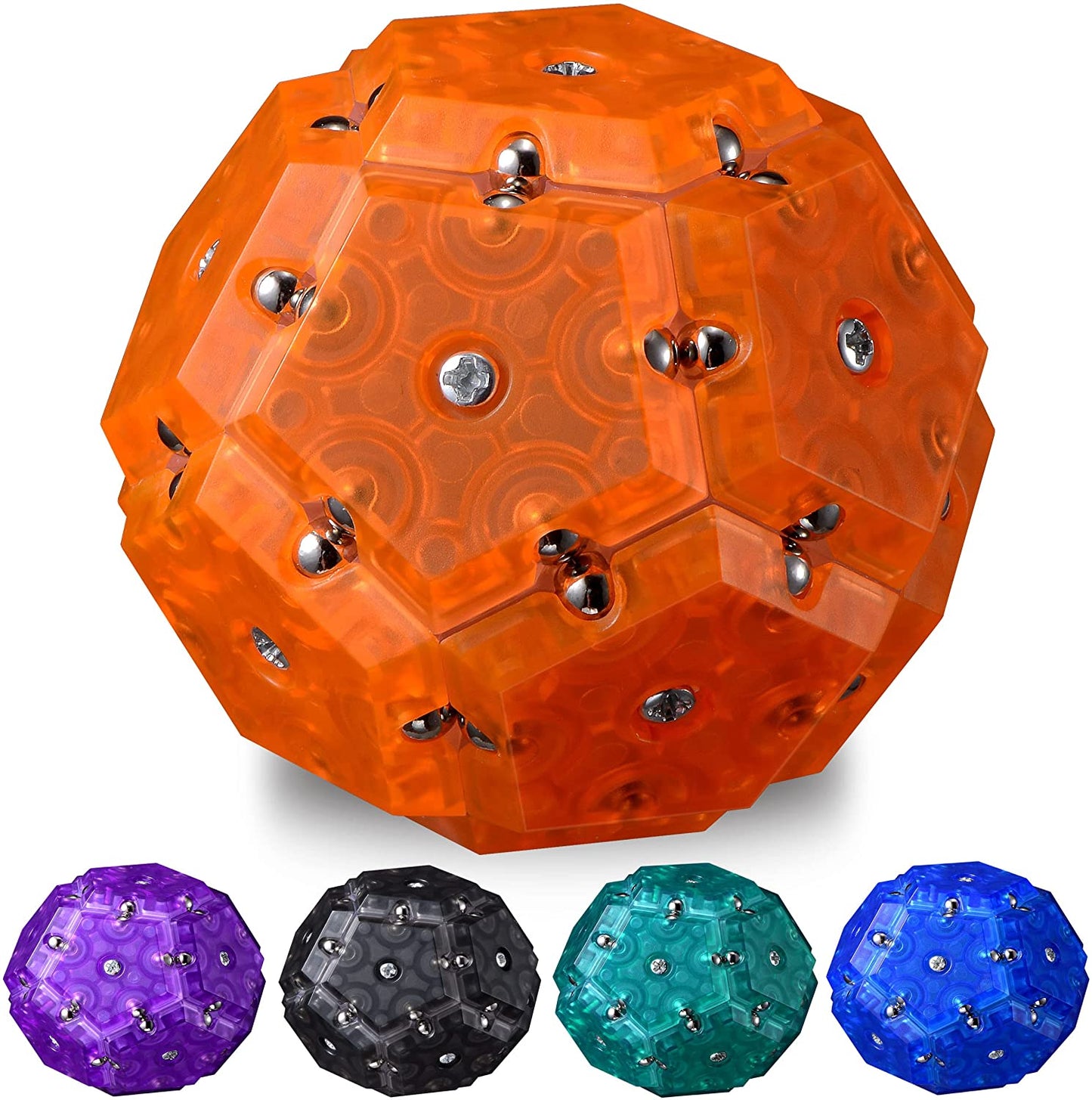 Magnetic Fidget Sphere Pentagons Magnet Tiles Building Block Stress Relief Ball - Homeware Discounts