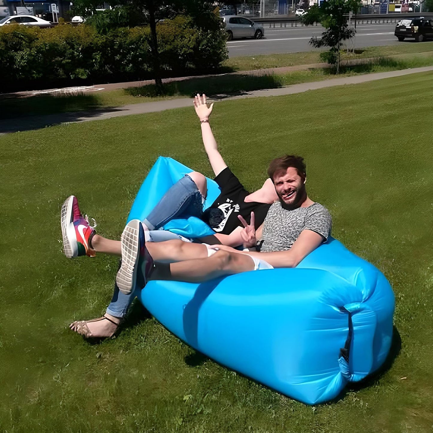 Air Beach Bed Sleeping Bag Lazy Chair Lounge Beach Sofa Bed Inflatable Camping