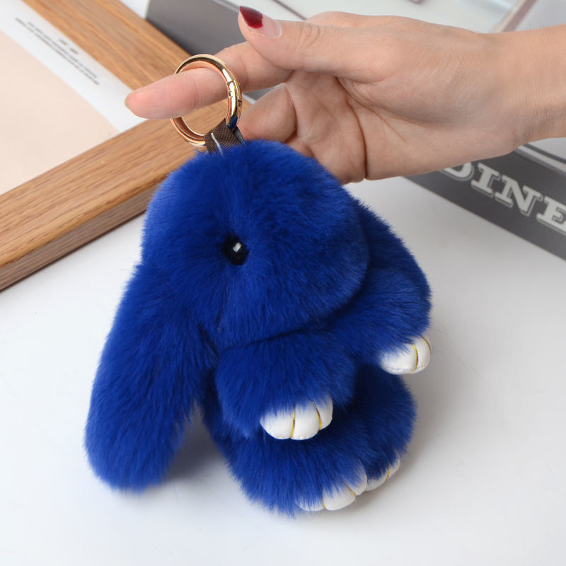 15CM Rabbit Bunny Plush Keychain Keyring Bag Accessory Faux Fur - Homeware Discounts