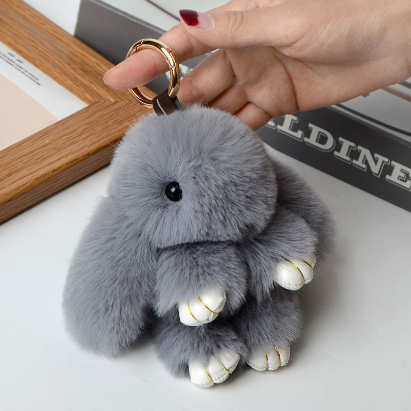 15CM Rabbit Bunny Plush Keychain Keyring Bag Accessory Faux Fur - Homeware Discounts