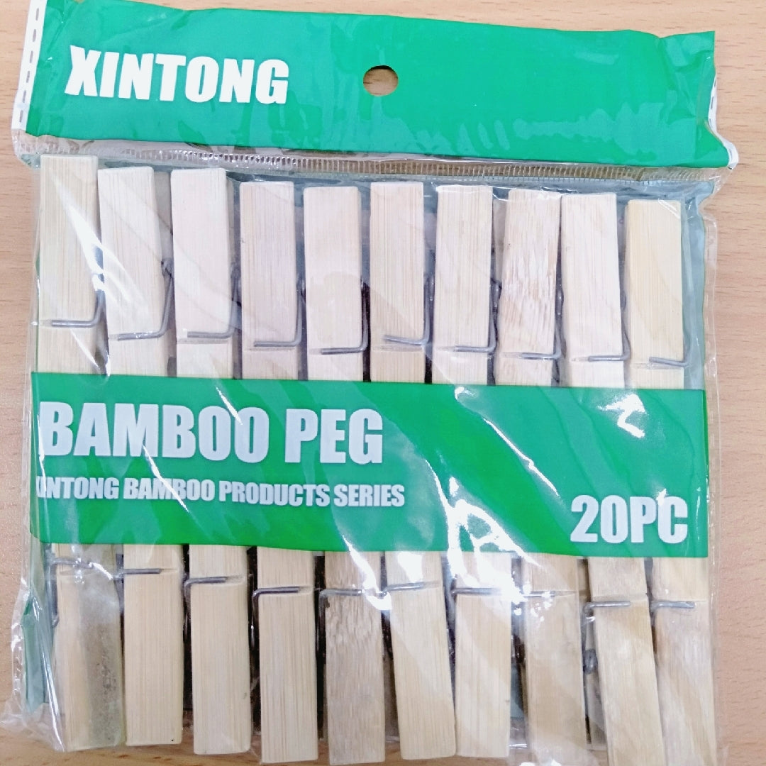 20PCS Nature Bamboo Clips Clothes Pins Drying Clips Pegs - Homeware Discounts