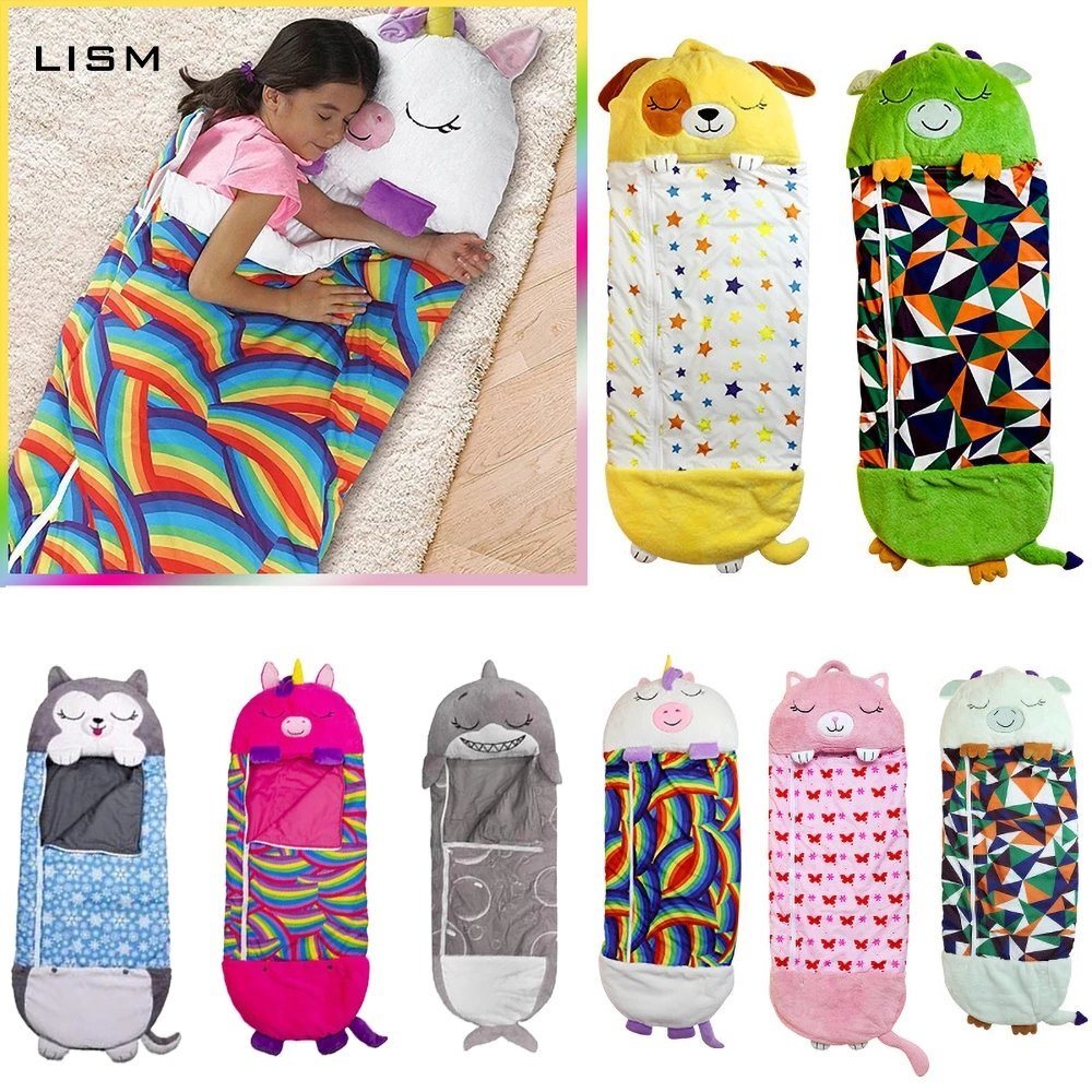 Sleeping Bag Happy Napper Kids Children Blanket Winter Fluffy Warm Pillow & Sleepy Sack Plush