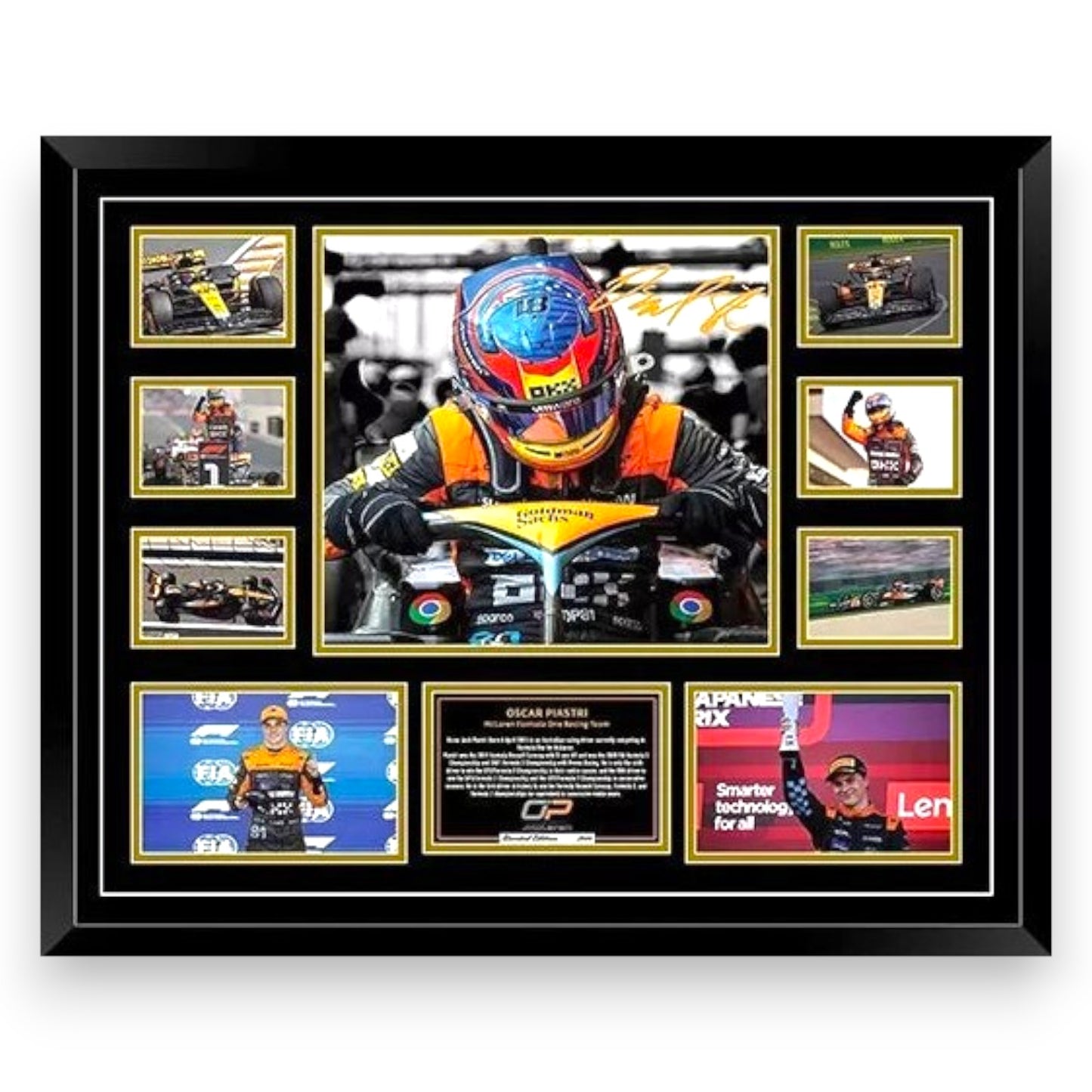 OSCAR PIASTRI F1 2023 GRAND PRIX MCLAREN F1 Limited Edition Photo Memorabilia Wooden Frame