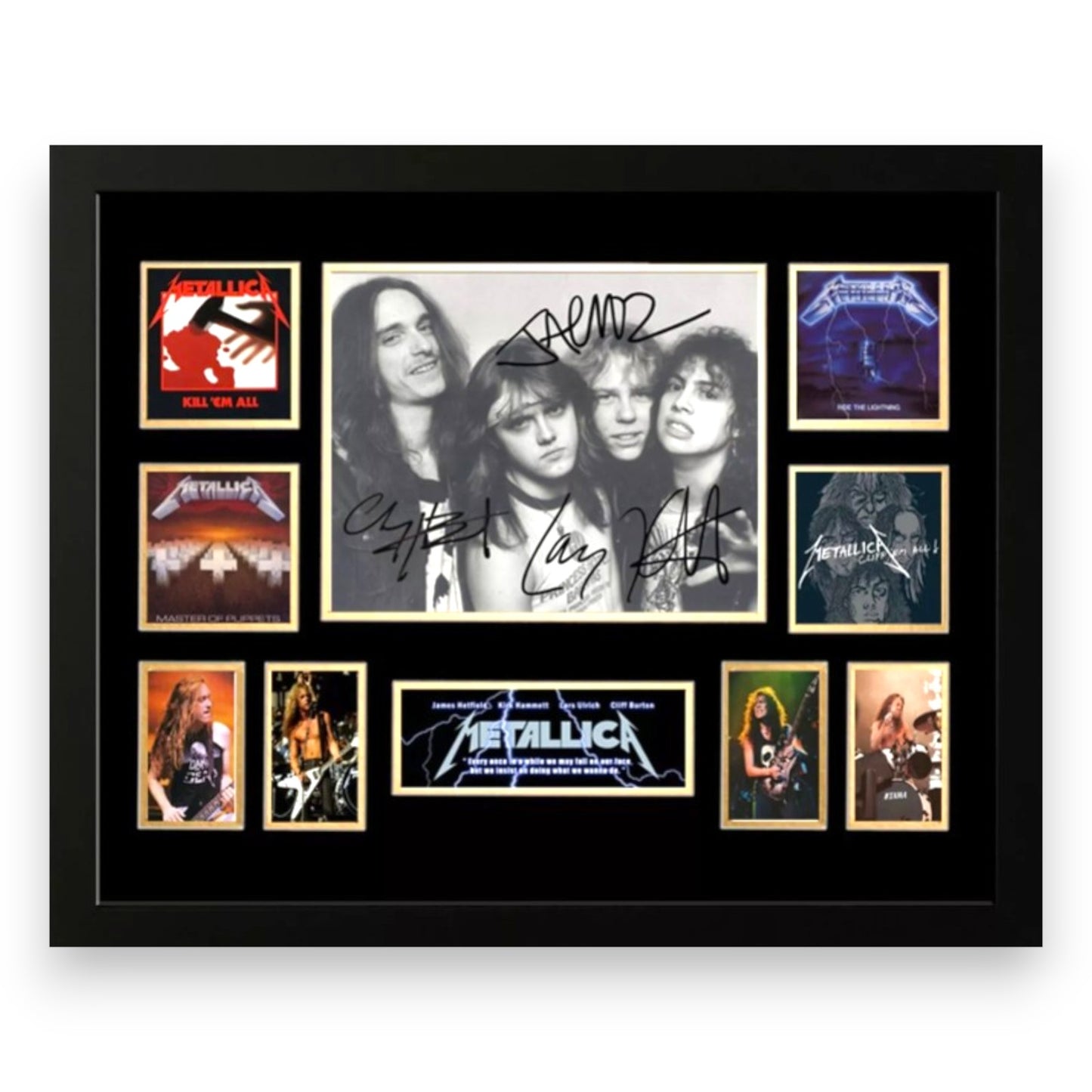METALLICA Signed Limited Edition Photo Memorabilia Wooden Frame
