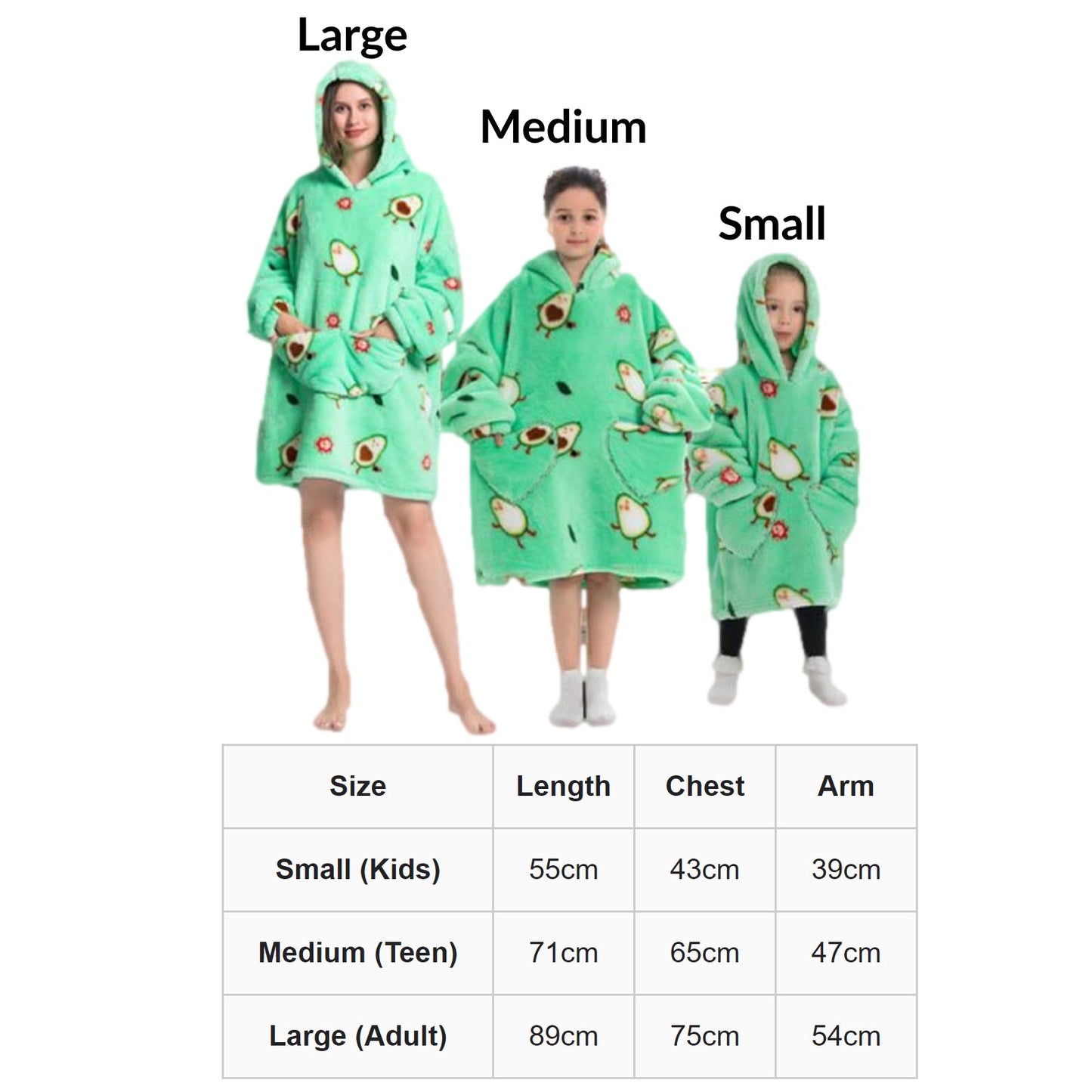 Wearable Blanket Hoodie Oversized Hoodie Sherpa Adult Children Kids Pajamas Sweatshirt Pockets Warm Winter Clothes - Homeware Discounts