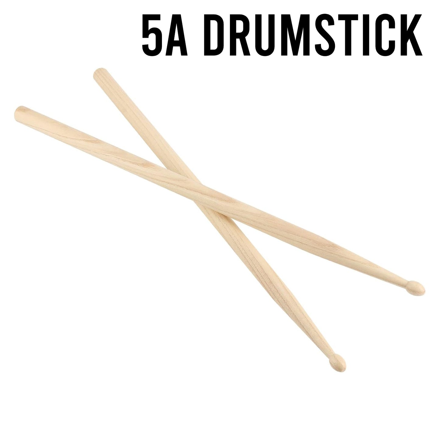 Pair 5A Maple Wood Drumsticks Lightweight Endearing Music Oval Tip Drum Sticks - Homeware Discounts