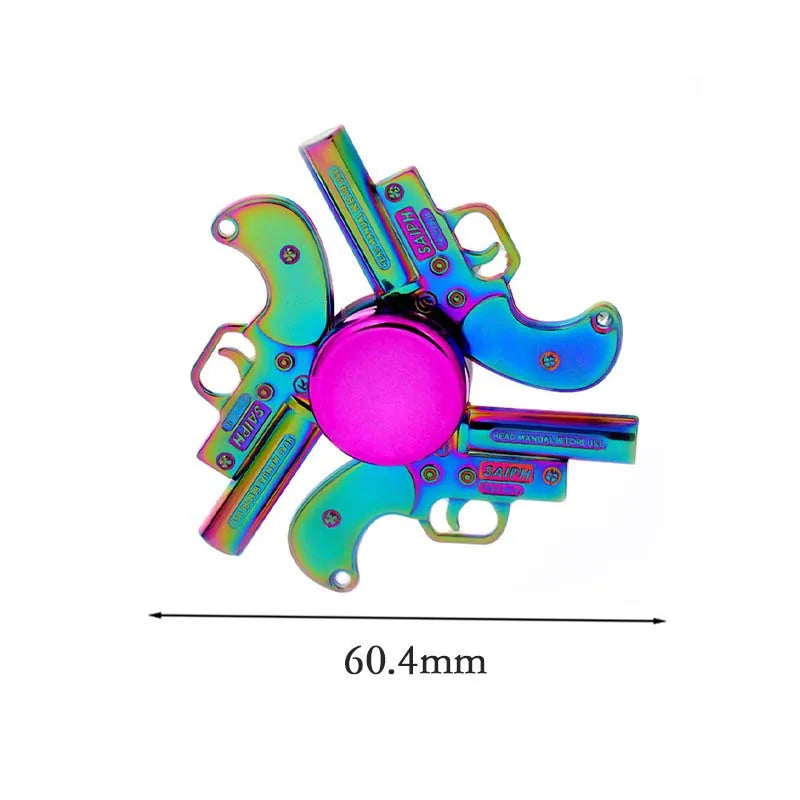 Pistol 3D Metal EDC Neon Rainbow Fidget Hand Spinner toy