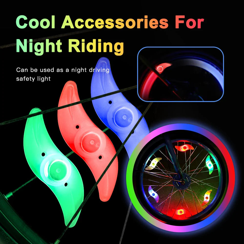 2 Bicycle Cycling Bike Wheel Spoke Wire Tyre Bright LED Flash Light Lamp