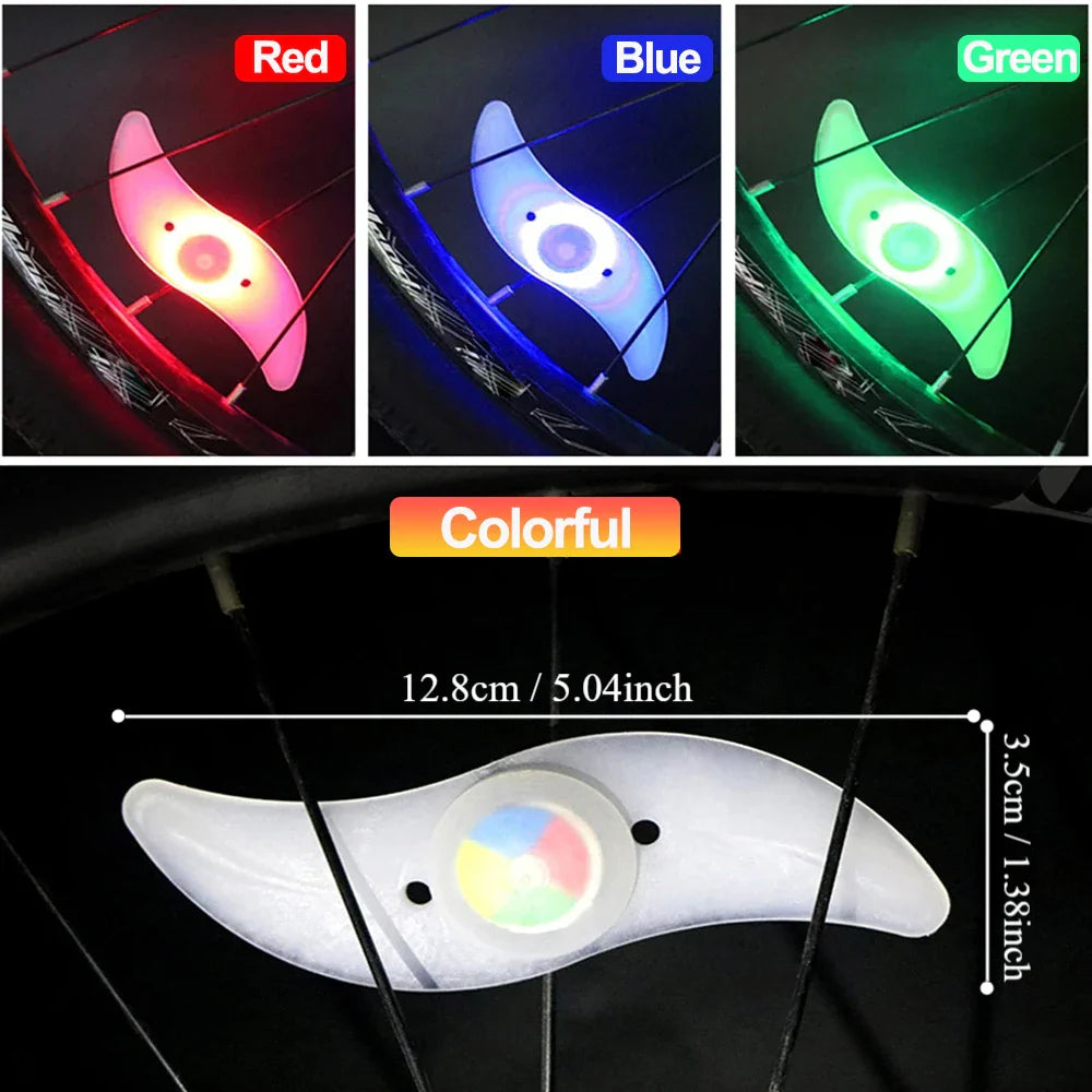 2 Bicycle Cycling Bike Wheel Spoke Wire Tyre Bright LED Flash Light Lamp