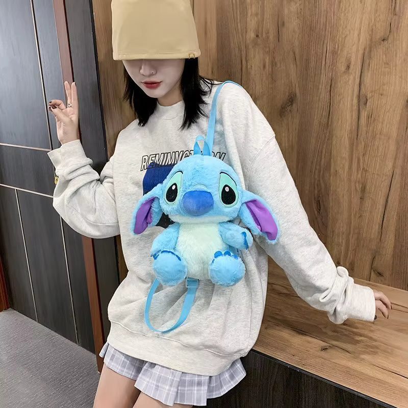 30cm Stitch Plush Backpack Kawaii Plush Messenger Bag Birthday Gift For Kids Girls