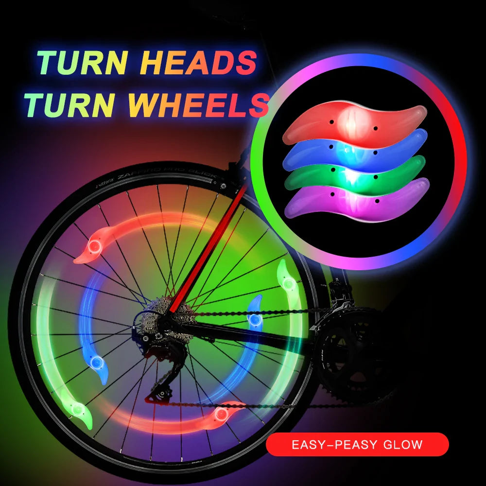 2 Bicycle Cycling Bike Wheel Spoke Wire Tyre Bright LED Flash Light Lamp