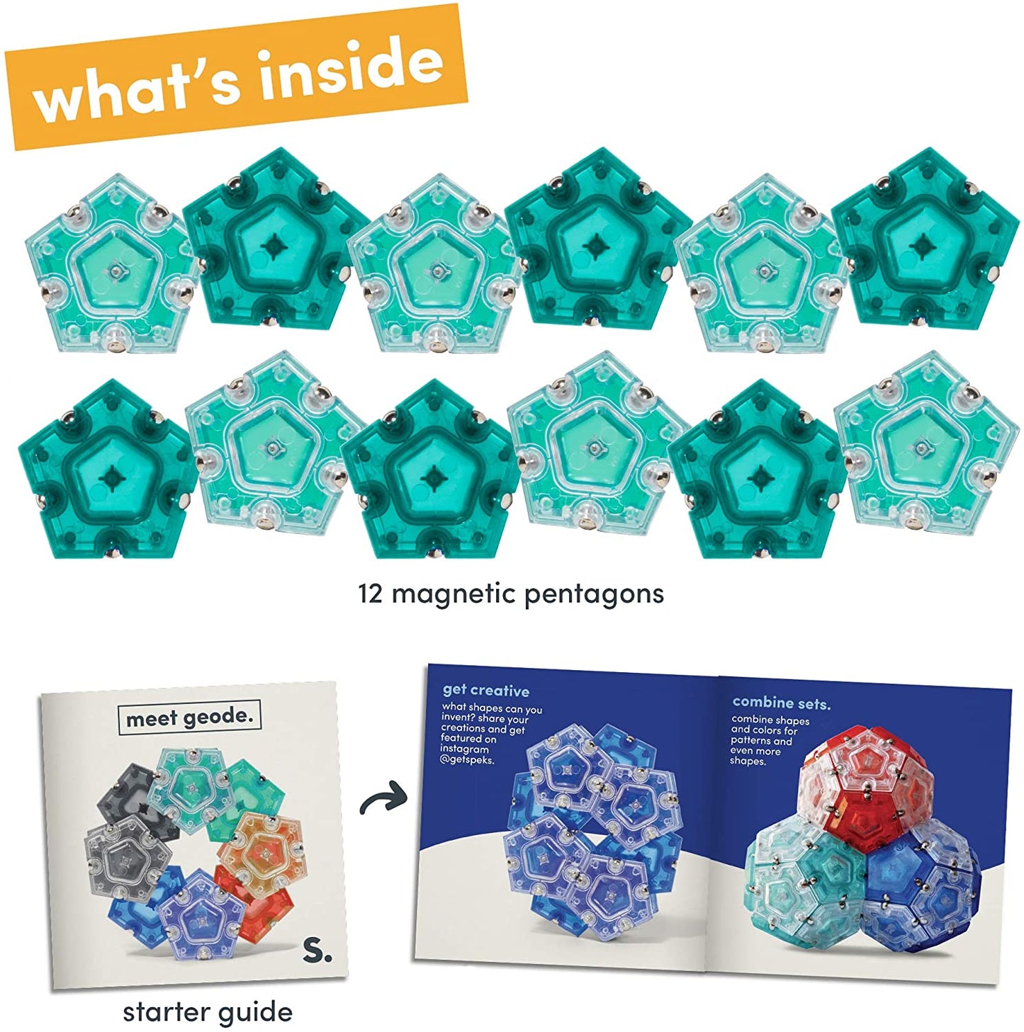 Magnetic Fidget Sphere Pentagons Magnet Tiles Building Block Stress Relief Ball - Homeware Discounts