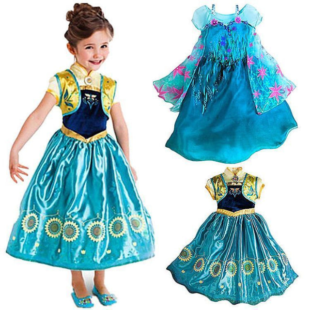 Frozen Dress up Girls Frozen Elsa Anna Costume Party Dress kids dressup - Homeware Discounts