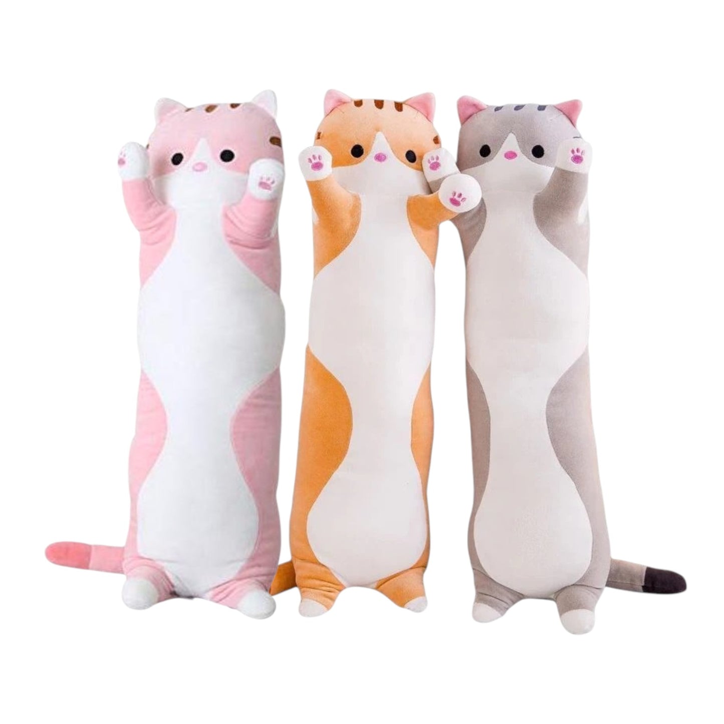 40cm Brown - Cute Carton Cat Pillow Plushie Plush Soft Long Body Pillow Stuffed Animals Kawaii Plush Cat Doll - My Store