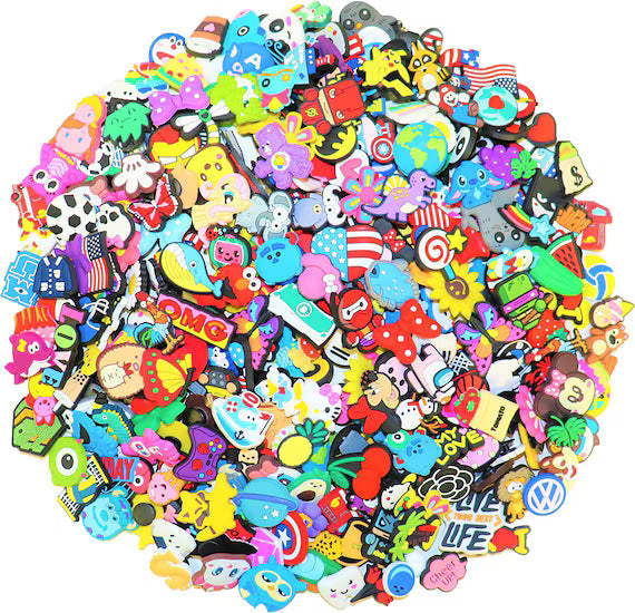 Mixed 50Pcs Random Cartoon Cute PVC Shoe Charms Decor For Croc Clogs