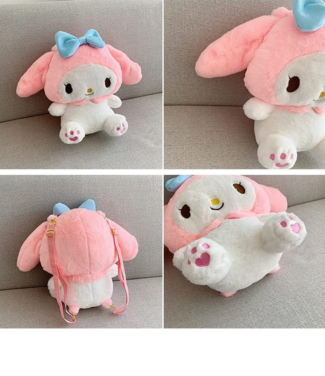 30cm My Melody Plush Backpack Kawaii Plush Messenger Bag Birthday Gift For Kids Girls