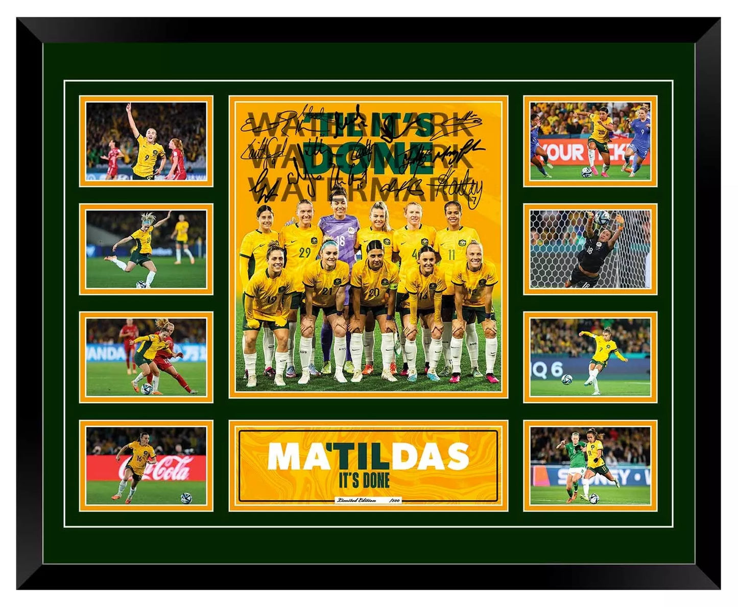 MATILDAS 2023 FIFA WORLD CUP SAM KERR FOORD FOWLER Women's Soccer Football Limited Photo Memorabilia Wooden Frame