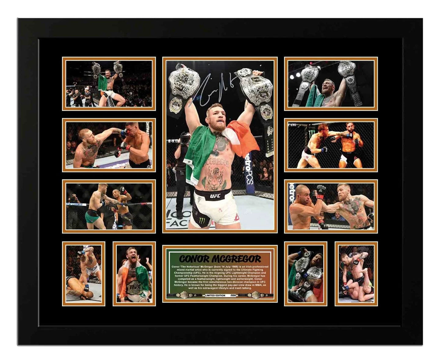 CONOR MCGREGOR UFC CHAMPION UFC Limited Edition Photo Memorabilia Wooden Frame