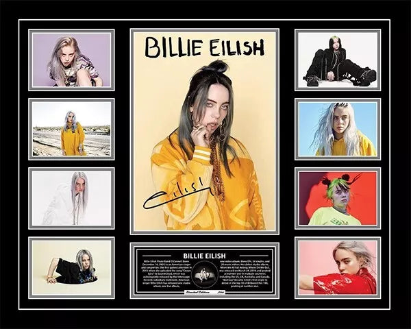 BILLIE EILISH Signed Limited Edition Photo Memorabilia Wooden Frame