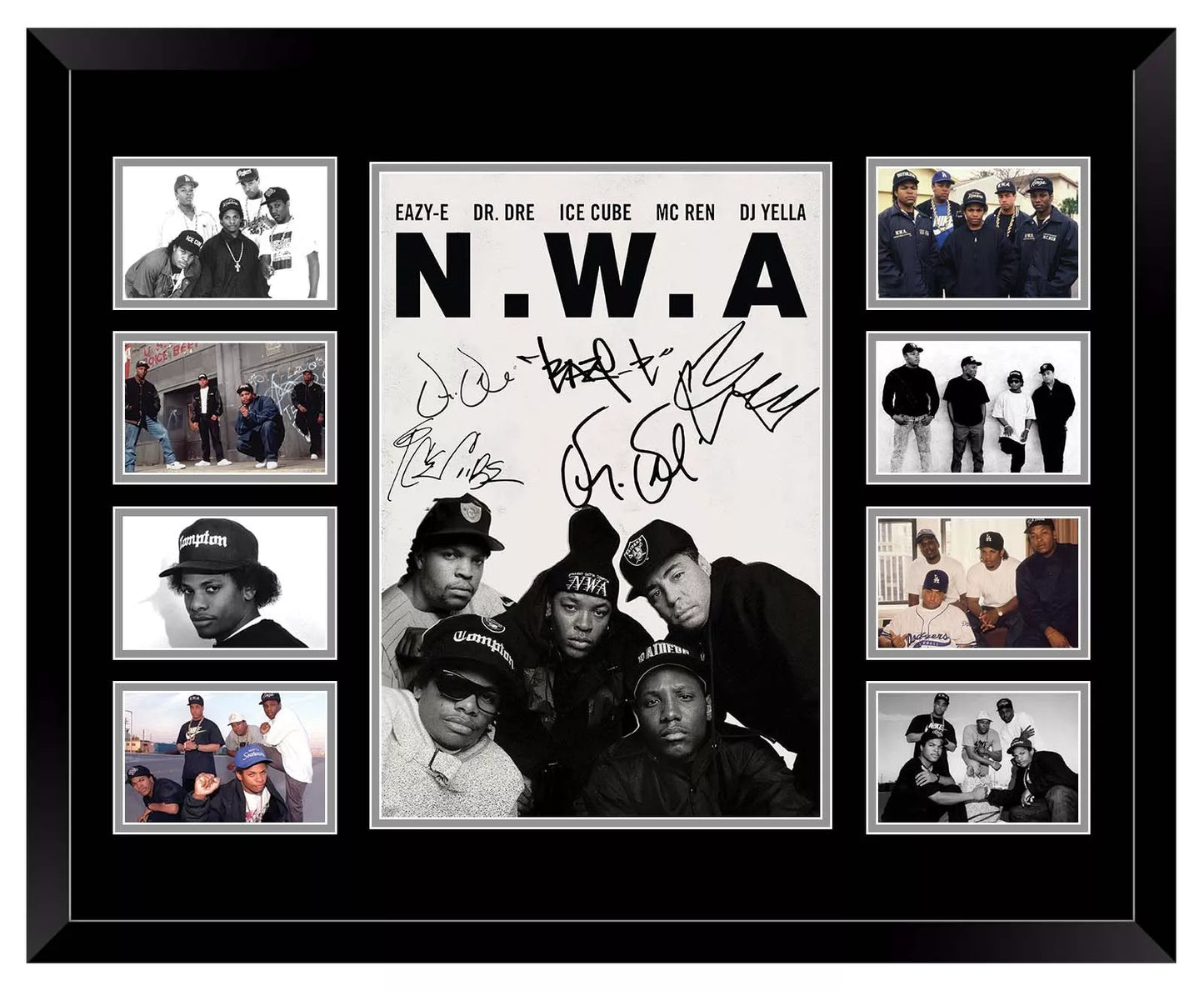 NWA EAZY E DR DRE ICE CUBE YELLA REN Signed Limited Edition Photo Memorabilia Wooden Frame