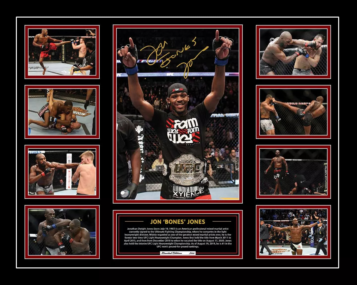 JON BONES JONES JON JONES UFC 246 2020 COMEBACK UFC Limited Edition Photo Memorabilia Wooden Frame