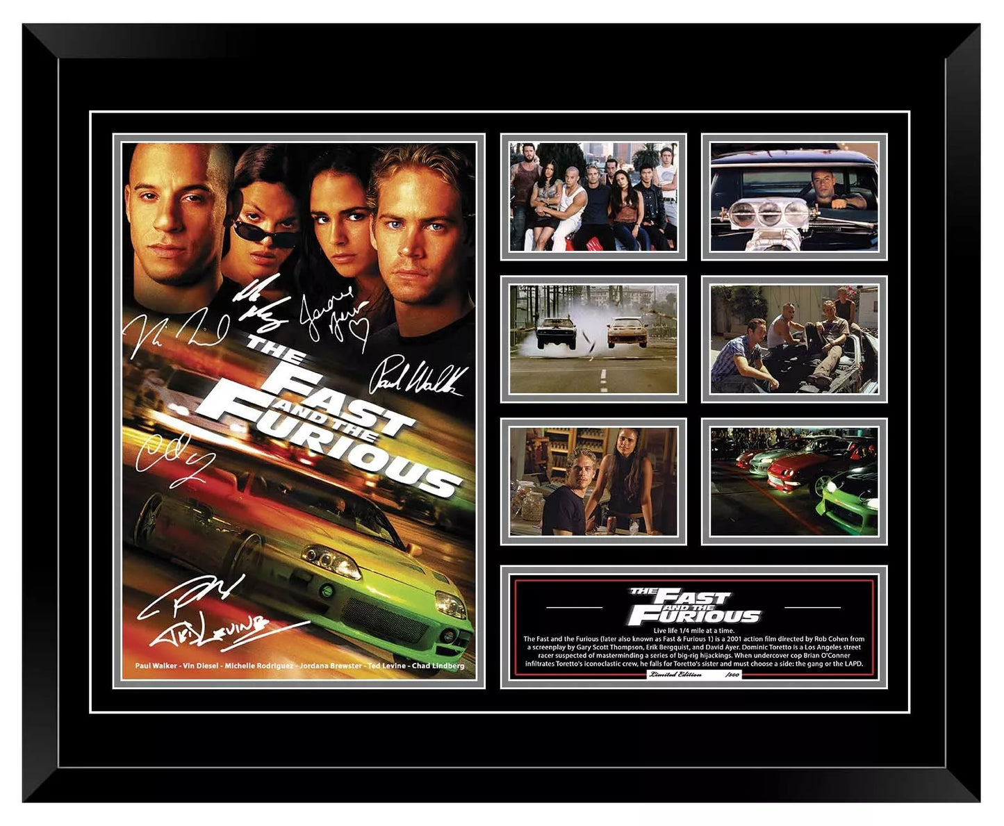 THE FAST AND THE FURIOUS PAUL WALKER Signed Limited Edition Photo Memorabilia Wooden Frame