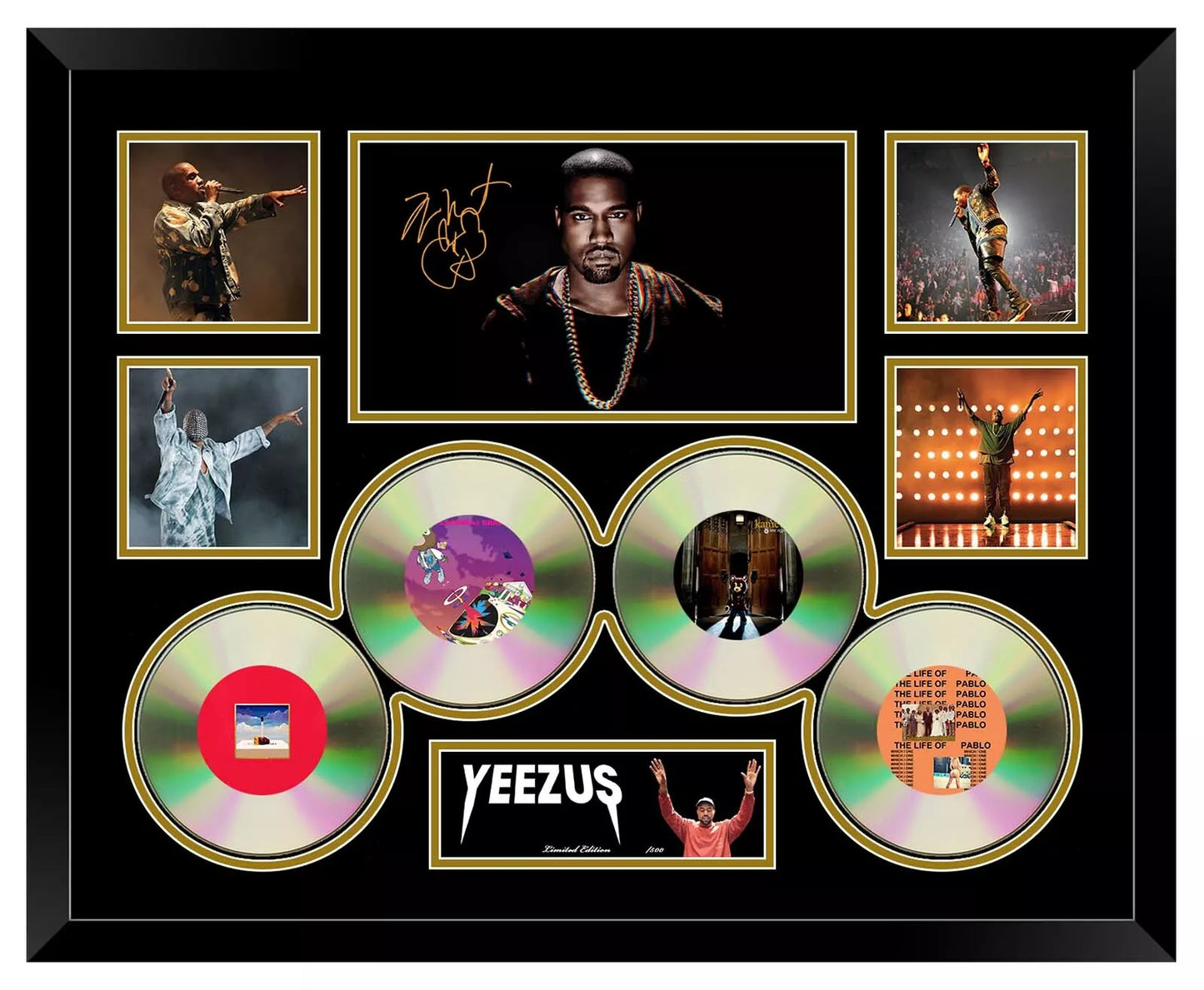 KANYE WEST GRADUATION YEEZUS Signed Limited Edition Photo Memorabilia Wooden Frame