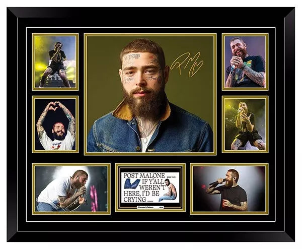 POST MALONE 2023 AUSTRALIA TOUR Signed Limited Edition Photo Memorabilia Wooden Frame