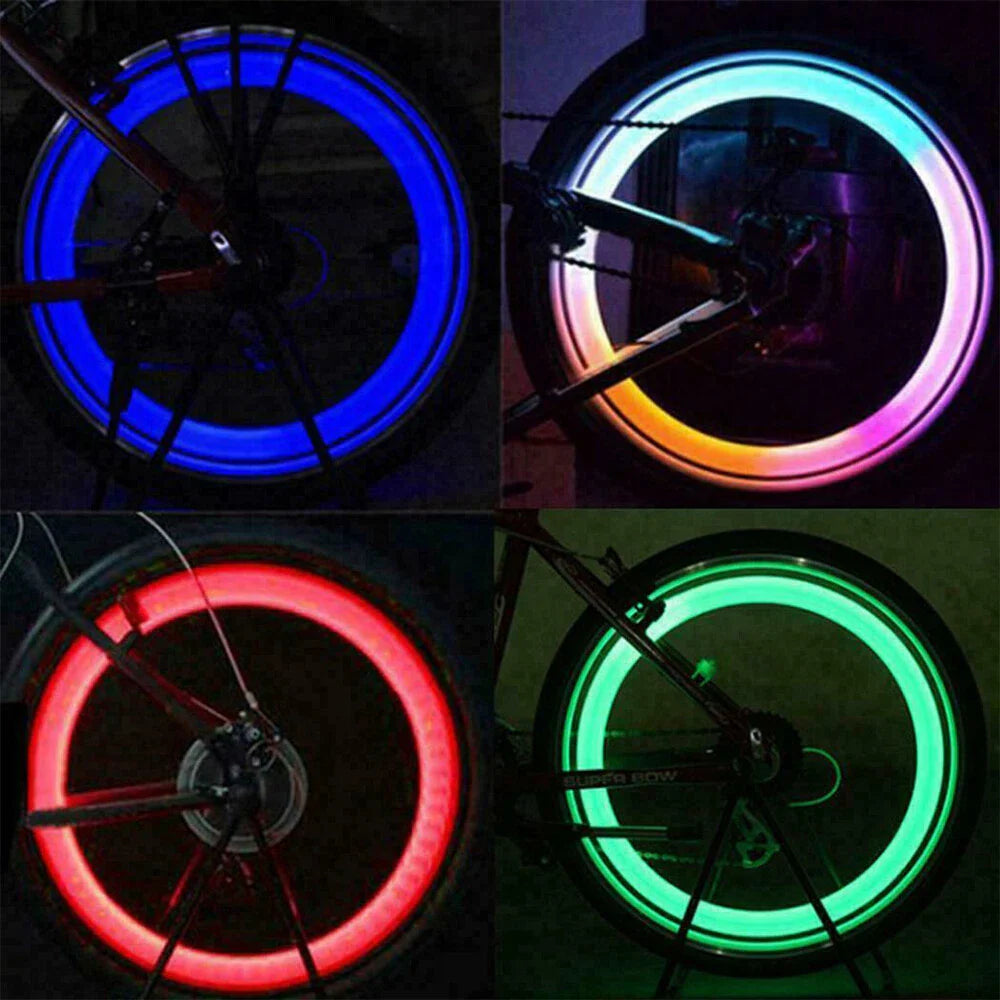 2 Bicycle Cycling Bike Wheel Spoke Wire Tyre Bright LED Flash Light Lamp