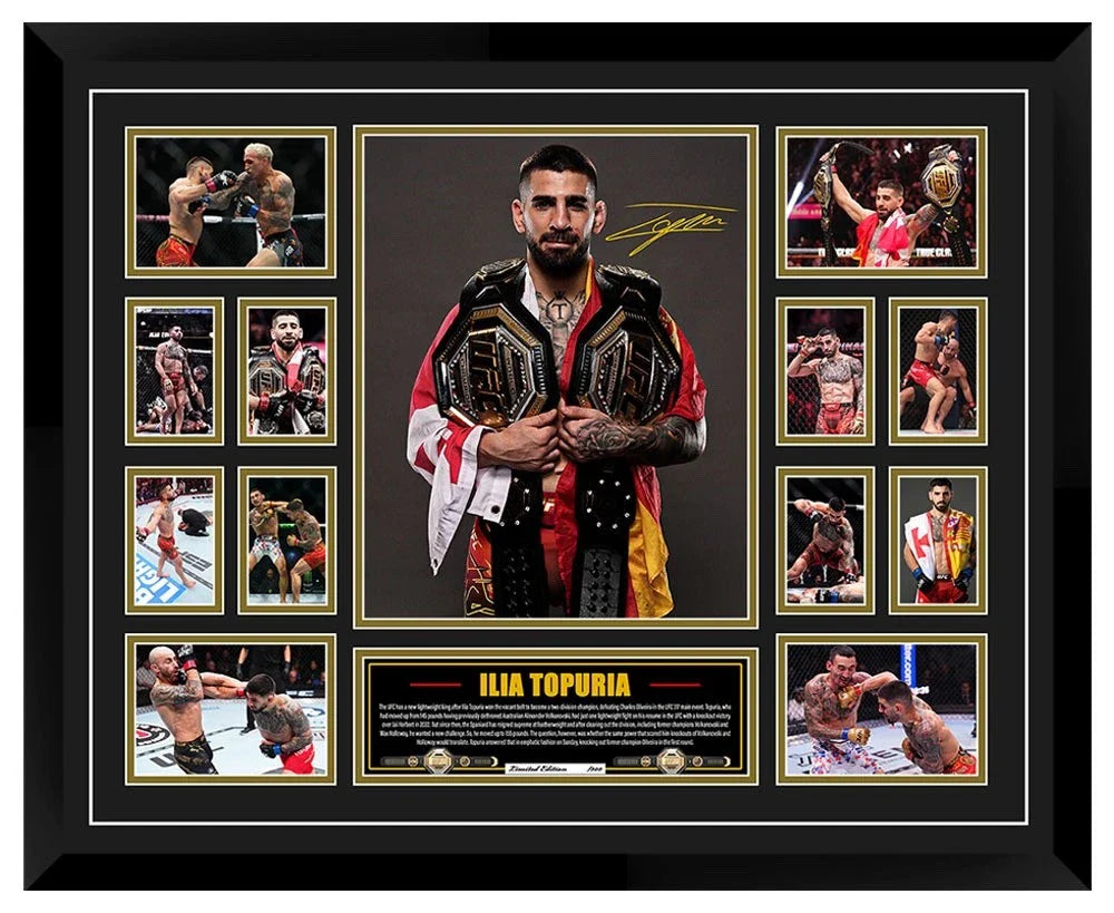 ILIA TOPURIA UFC TWO DIVISION CHAMPION UFC 317 Limited Edition Photo Memorabilia Wooden Frame